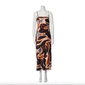 House of Harlow Satin Pattern Midi Dress